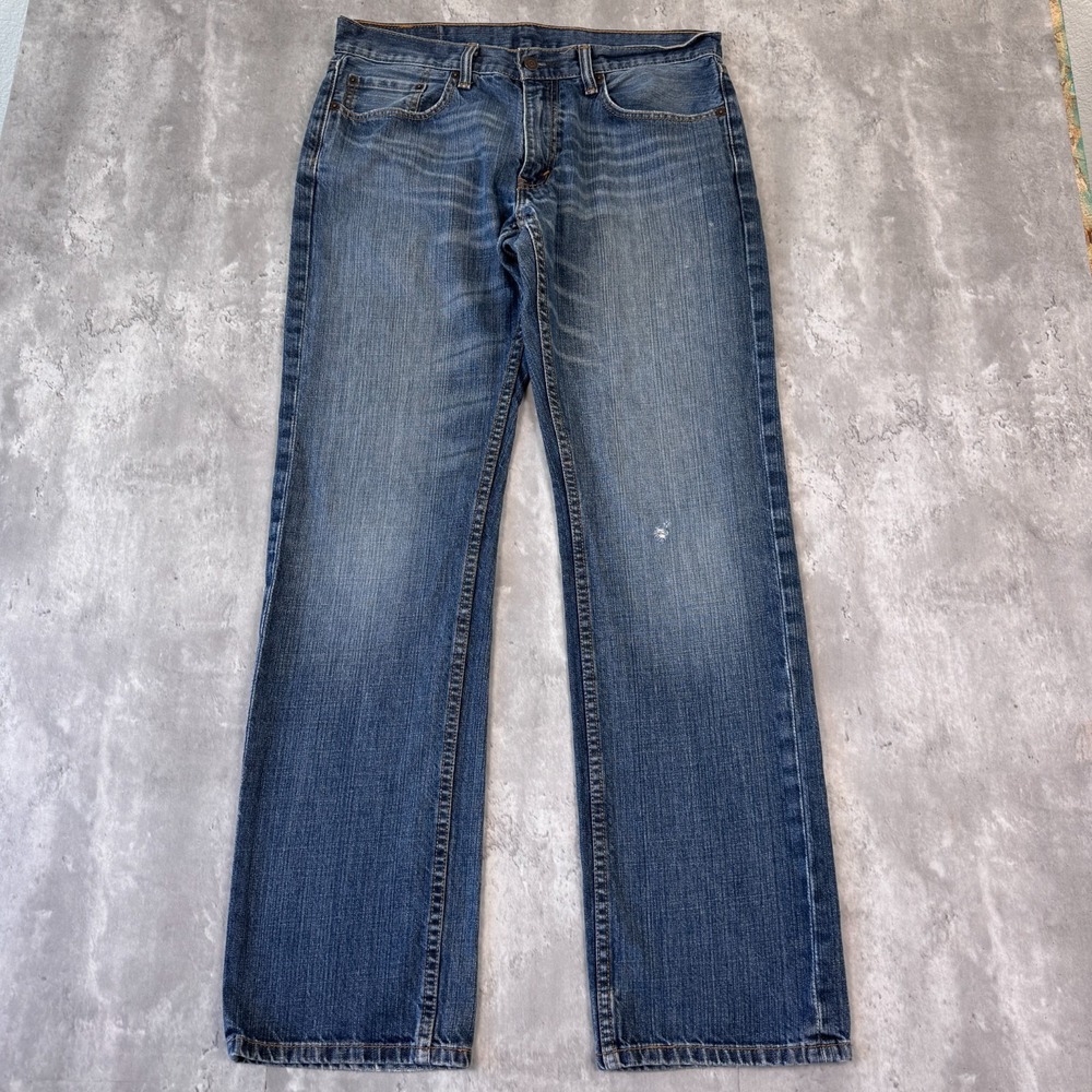 Levis 559 Jeans Mens 33x34 Relaxed Straight Fit Medium Wash Denim Distressed